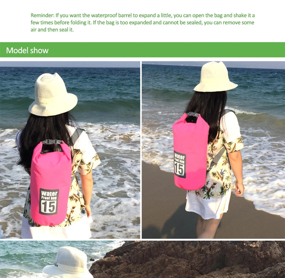 Dry Bag Waterproof for Women Men,5L/10L/15L/20L/30L Outdoor Sport PVC Backpack for Kayaking, Boating, Fishing, Swimming,Camping