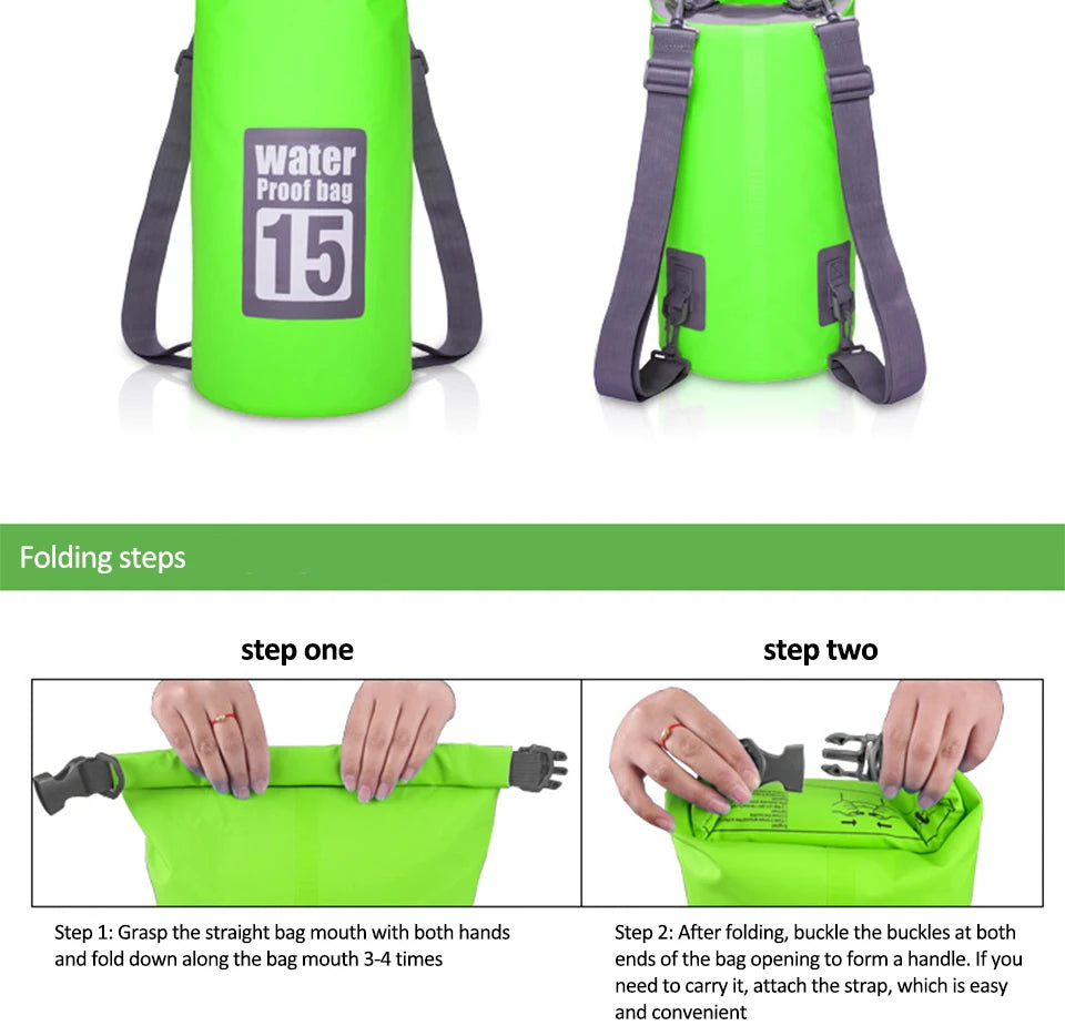 Dry Bag Waterproof for Women Men,5L/10L/15L/20L/30L Outdoor Sport PVC Backpack for Kayaking, Boating, Fishing, Swimming,Camping