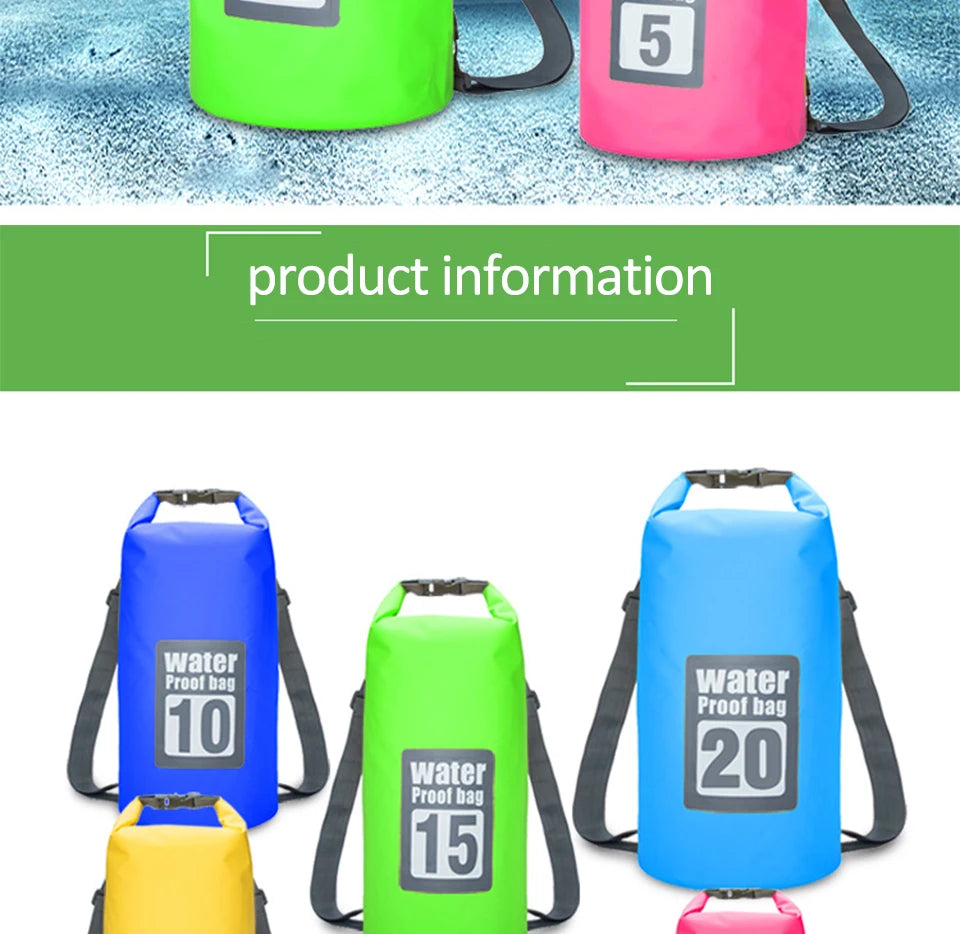Dry Bag Waterproof for Women Men,5L/10L/15L/20L/30L Outdoor Sport PVC Backpack for Kayaking, Boating, Fishing, Swimming,Camping