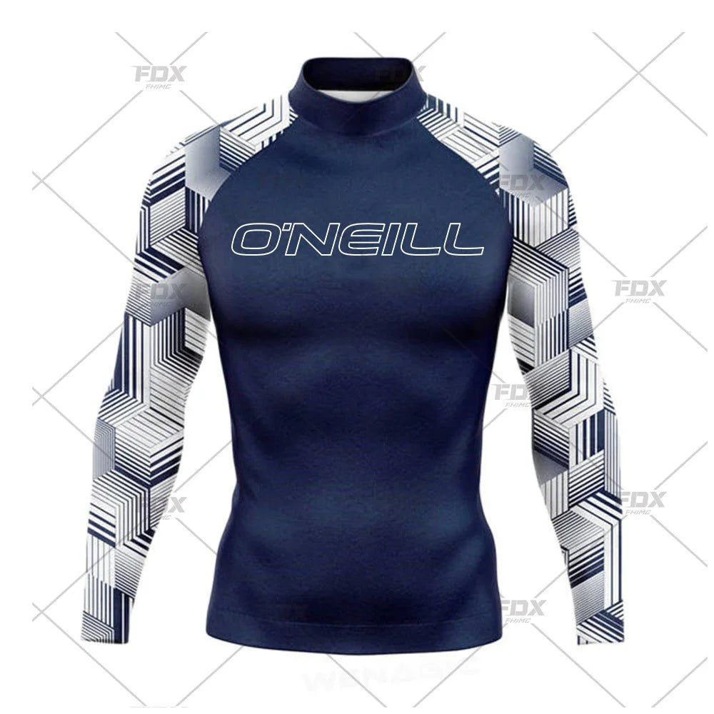 New Rashguards Surfing Men's Long Sleeve Shirts Uv Protection Surfing Clothing Rash Guard Swimwear Surfer Diving Shirts Swimsuit