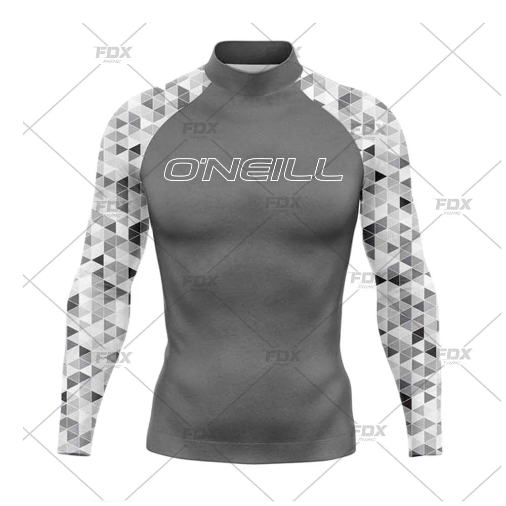 New Rashguards Surfing Men's Long Sleeve Shirts Uv Protection Surfing Clothing Rash Guard Swimwear Surfer Diving Shirts Swimsuit