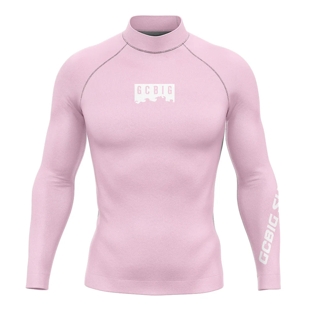 Men Long Sleeve Surfing Rash Guard Summer Surf Clothes T-shirt Swimwear Swim Floatsuit Beach Blacks Tops Uv Swimming Diving Suit