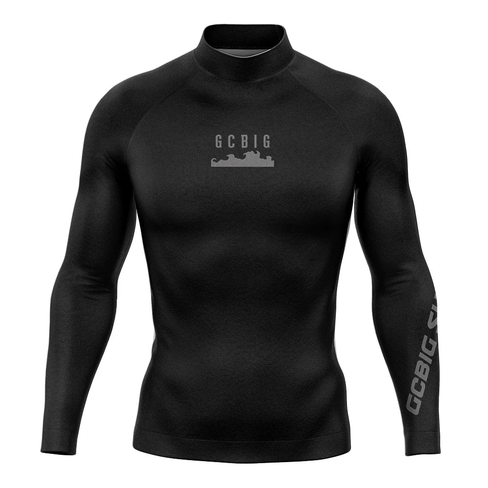 Men Long Sleeve Surfing Rash Guard Summer Surf Clothes T-shirt Swimwear Swim Floatsuit Beach Blacks Tops Uv Swimming Diving Suit