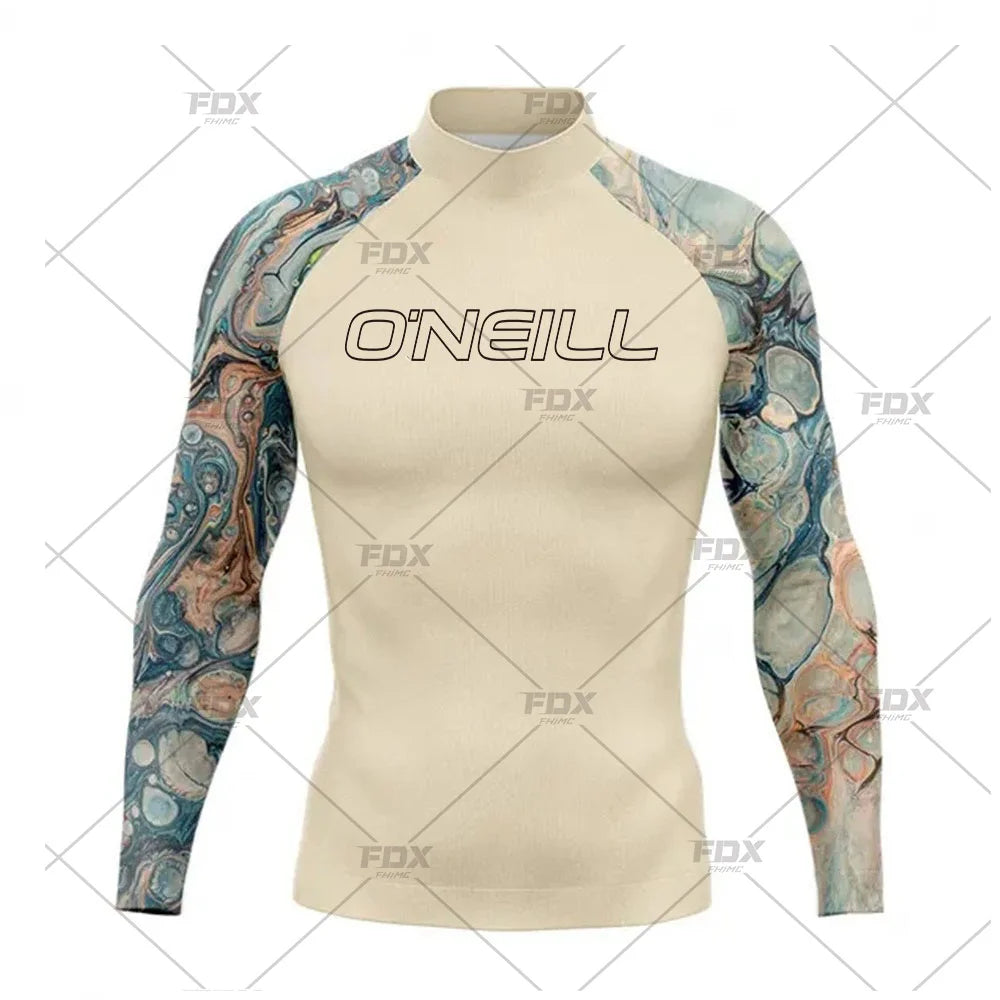 New Rashguards Surfing Men's Long Sleeve Shirts Uv Protection Surfing Clothing Rash Guard Swimwear Surfer Diving Shirts Swimsuit