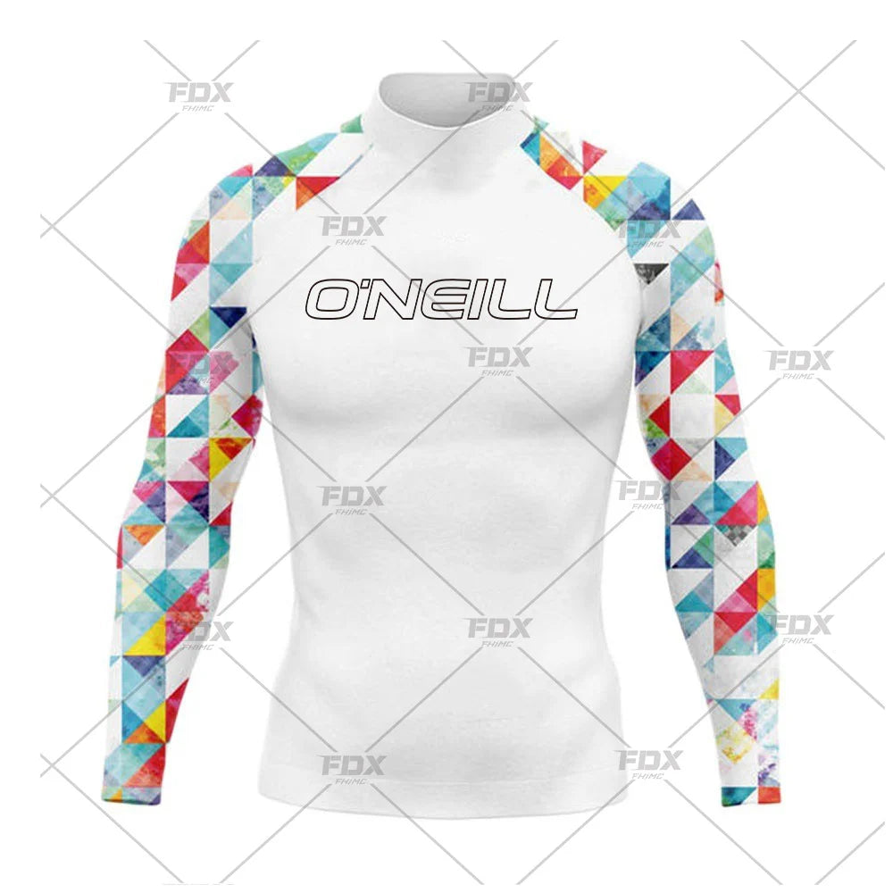 New Rashguards Surfing Men's Long Sleeve Shirts Uv Protection Surfing Clothing Rash Guard Swimwear Surfer Diving Shirts Swimsuit