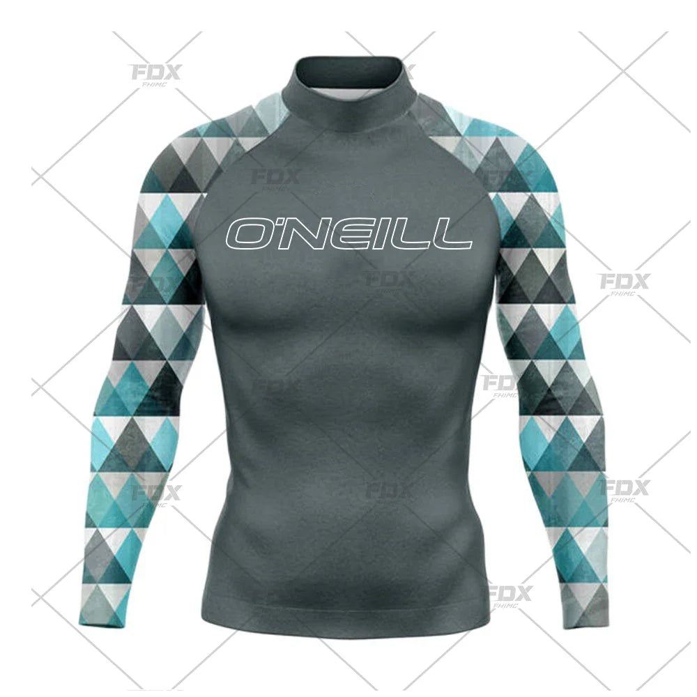 New Rashguards Surfing Men's Long Sleeve Shirts Uv Protection Surfing Clothing Rash Guard Swimwear Surfer Diving Shirts Swimsuit