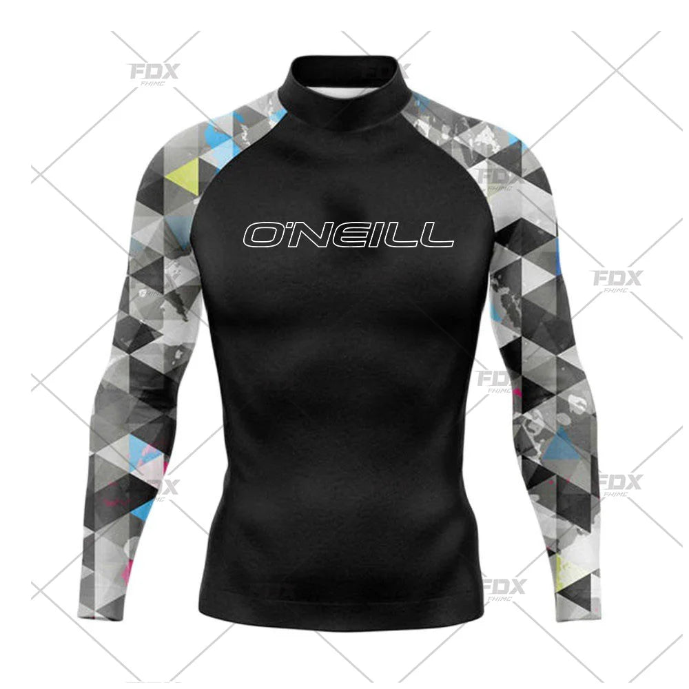 New Rashguards Surfing Men's Long Sleeve Shirts Uv Protection Surfing Clothing Rash Guard Swimwear Surfer Diving Shirts Swimsuit