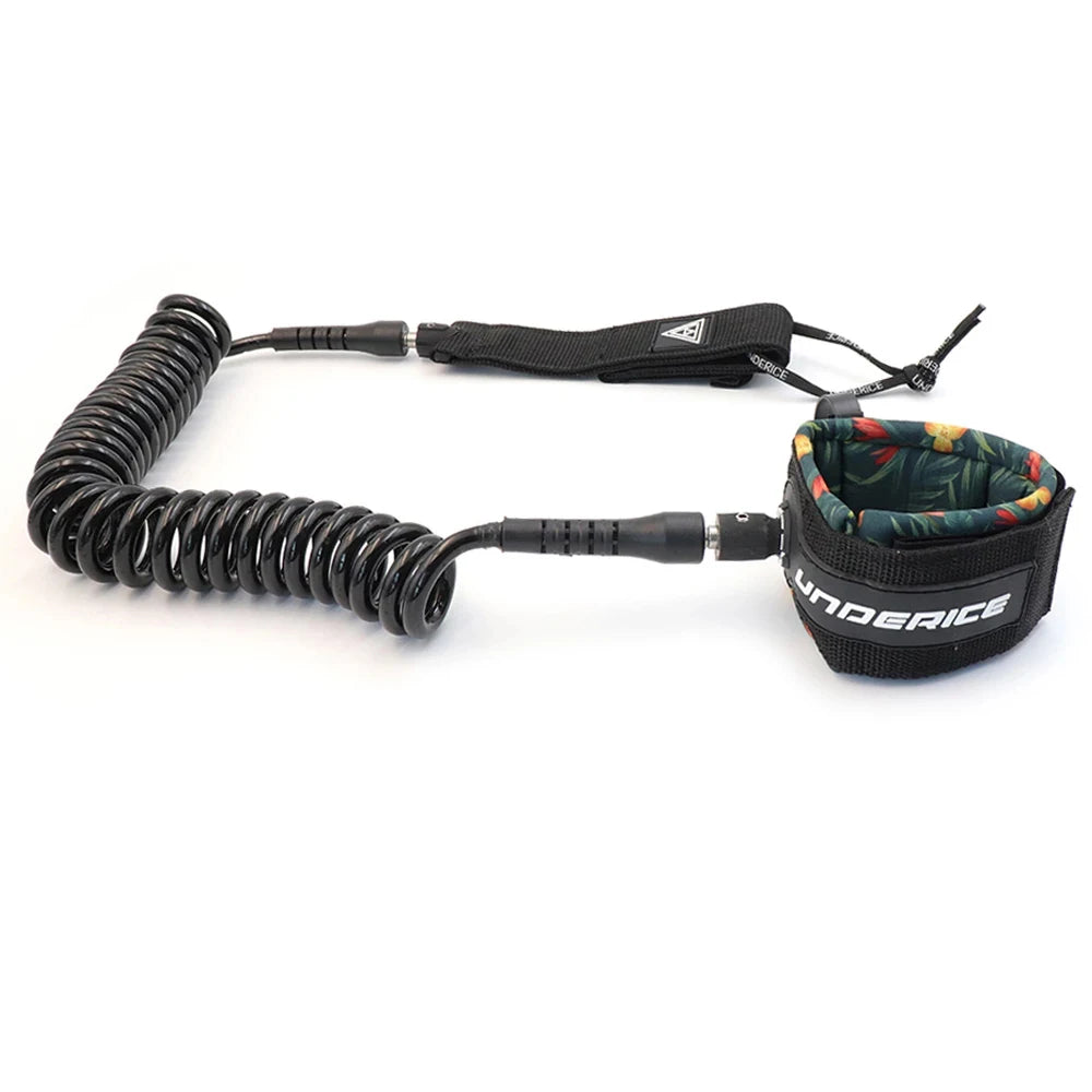 UICE Surfboard Leash Adjustable Coiled SUP Spring Wrist Strap Stand-Up Paddle Board Leg Rope Shortboard Longboard Safety Leash