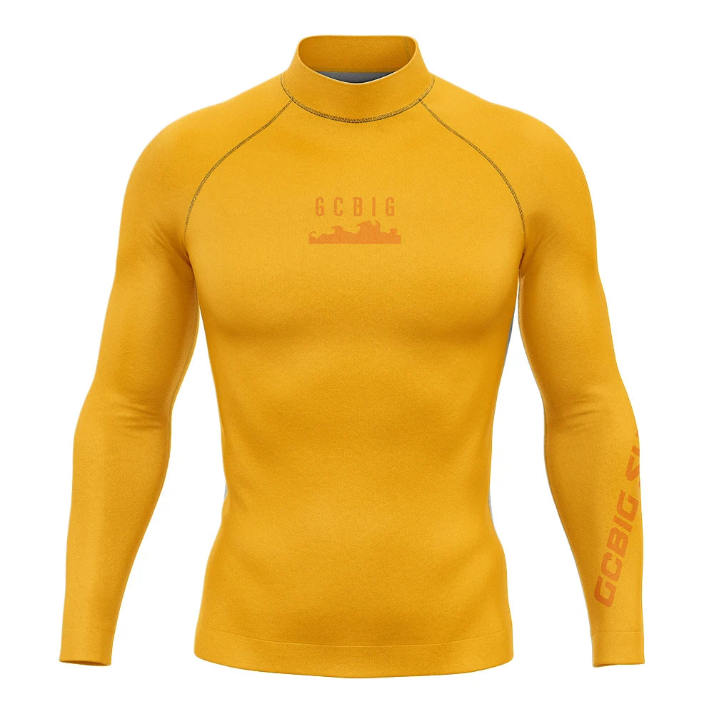 Men Long Sleeve Surfing Rash Guard Summer Surf Clothes T-shirt Swimwear Swim Floatsuit Beach Blacks Tops Uv Swimming Diving Suit