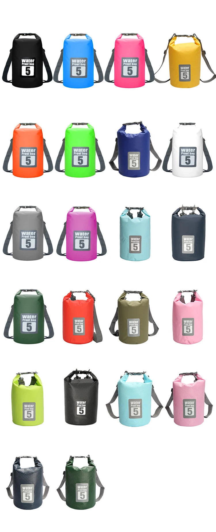 Dry Bag Waterproof for Women Men,5L/10L/15L/20L/30L Outdoor Sport PVC Backpack for Kayaking, Boating, Fishing, Swimming,Camping