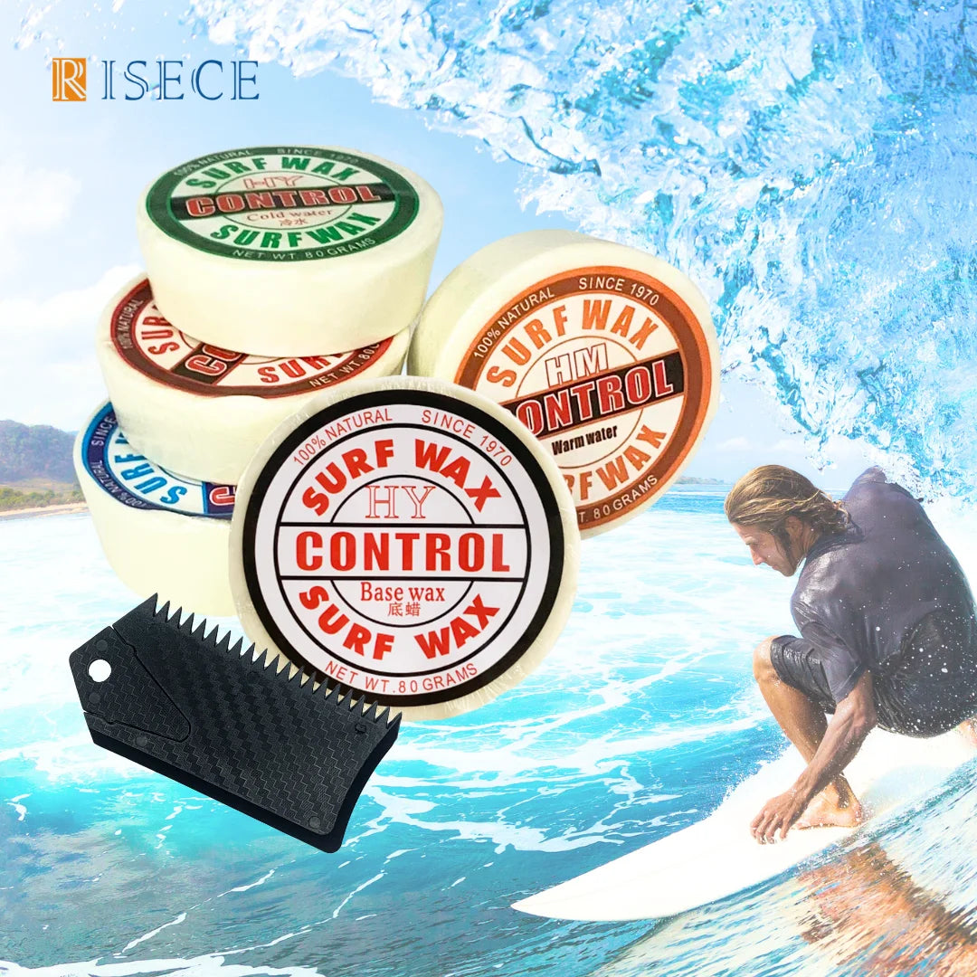 Surfboard Wax Anti-slip Surf Cold Wax Warm/Cool/Tropical Water Surf Wax/Base Wax Professional Surf Wax Comb Board Maintenance