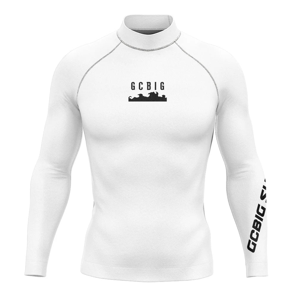 Men Long Sleeve Surfing Rash Guard Summer Surf Clothes T-shirt Swimwear Swim Floatsuit Beach Blacks Tops Uv Swimming Diving Suit