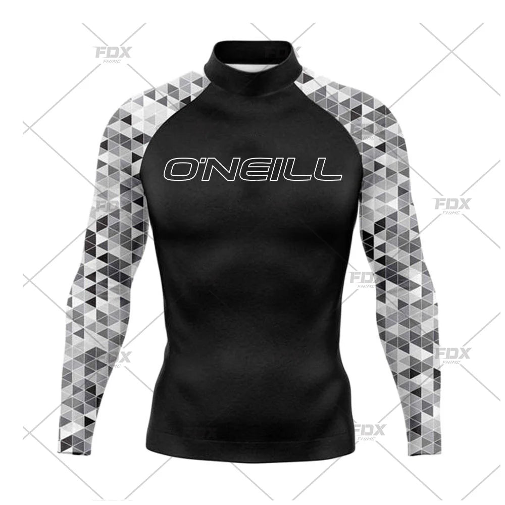 New Rashguards Surfing Men's Long Sleeve Shirts Uv Protection Surfing Clothing Rash Guard Swimwear Surfer Diving Shirts Swimsuit