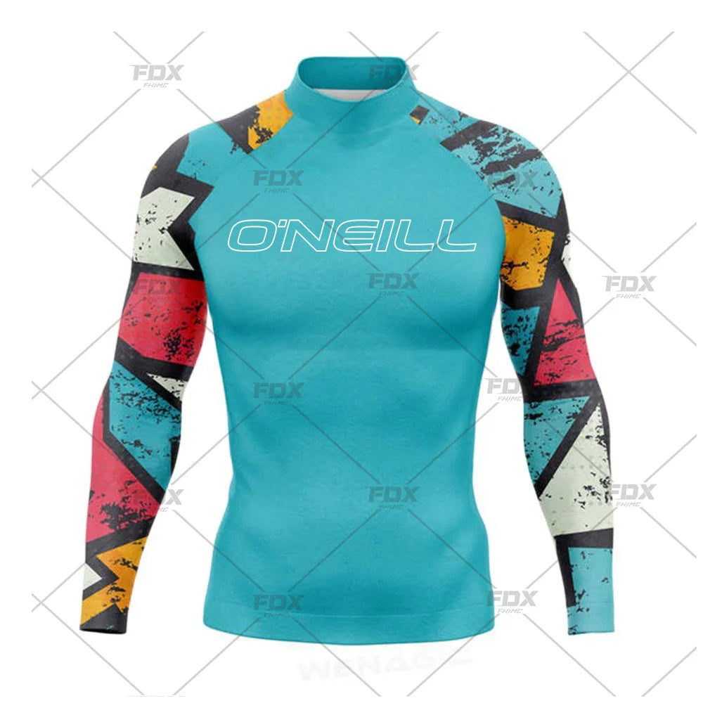 New Rashguards Surfing Men's Long Sleeve Shirts Uv Protection Surfing Clothing Rash Guard Swimwear Surfer Diving Shirts Swimsuit