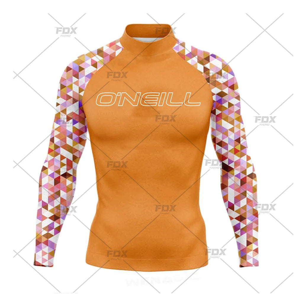 New Rashguards Surfing Men's Long Sleeve Shirts Uv Protection Surfing Clothing Rash Guard Swimwear Surfer Diving Shirts Swimsuit