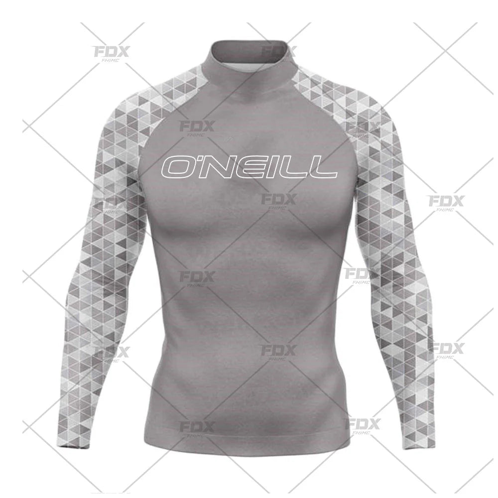 New Rashguards Surfing Men's Long Sleeve Shirts Uv Protection Surfing Clothing Rash Guard Swimwear Surfer Diving Shirts Swimsuit