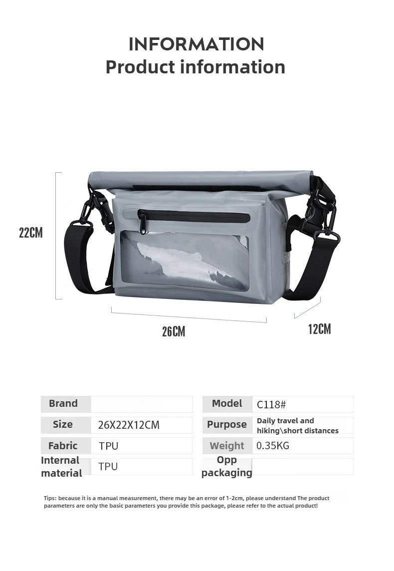 Waterproof Dry Bag For Kayak Swimming Trekking Boating Floating PVC Hiking Bags Mobile Phone Pouch Rafting Storage Shouler Bag