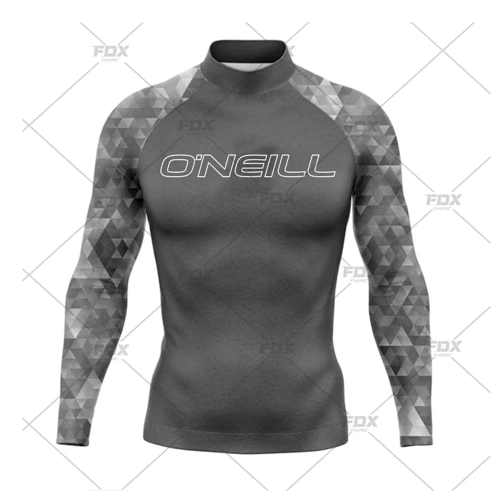 New Rashguards Surfing Men's Long Sleeve Shirts Uv Protection Surfing Clothing Rash Guard Swimwear Surfer Diving Shirts Swimsuit