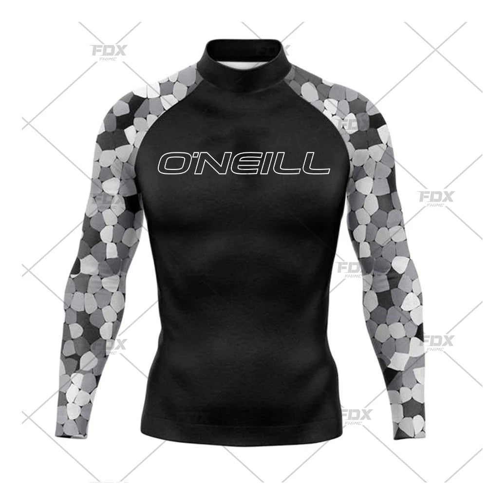 New Rashguards Surfing Men's Long Sleeve Shirts Uv Protection Surfing Clothing Rash Guard Swimwear Surfer Diving Shirts Swimsuit