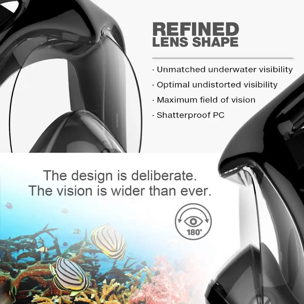 Underwater Scuba Anti Fog Full Face Diving Mask Snorkeling Respiratory Masks Safe Waterproof Swimming Equipment for Adult Kids